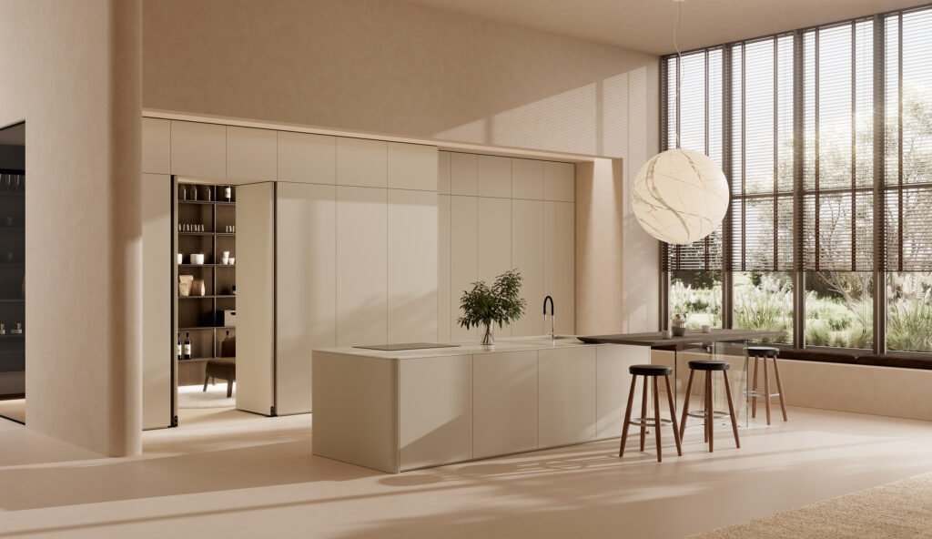 Composición completa de la nueva cocina One de Ernestomeda