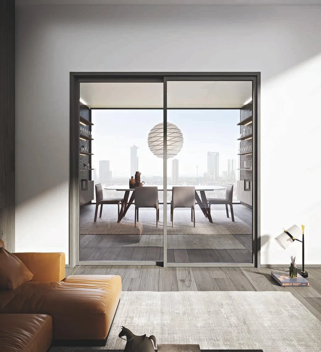 Pail Porte Belvedere: Madera y grandes superficies de vidrio